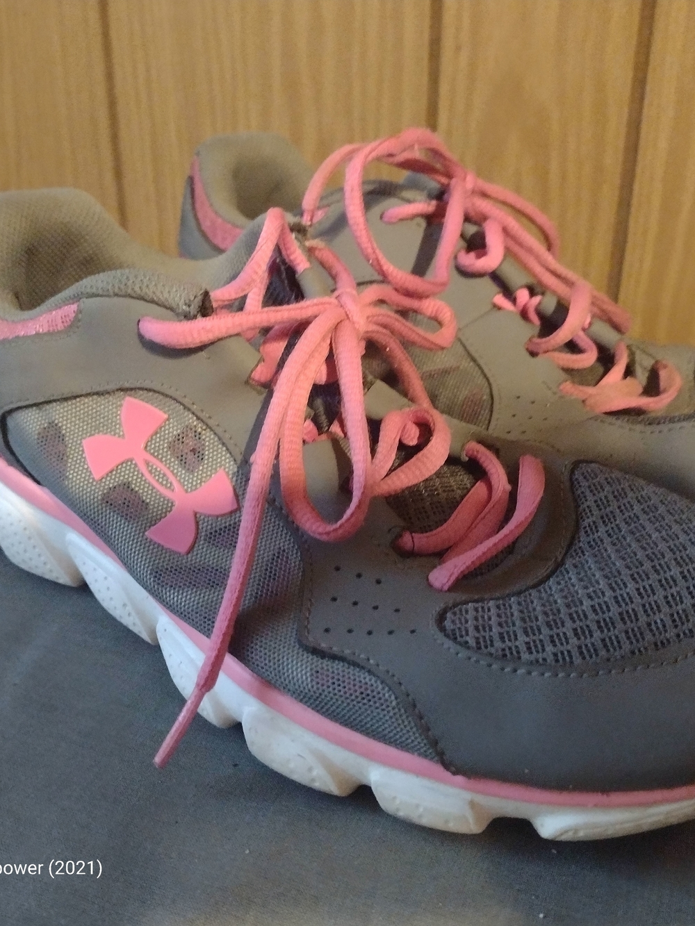 Under Armour Gray with Pink Trim Women's Trainers